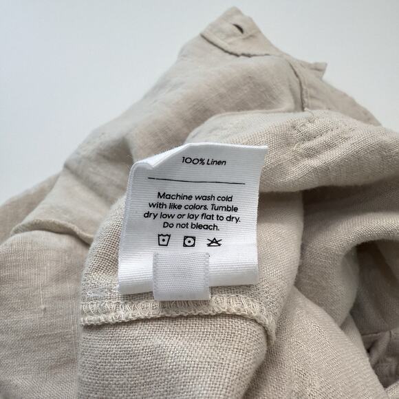 Mate the Label Linen Utility Jumpsuit Womens Size M Beige Neutral Minimalist NWT - Picture 8 of 8